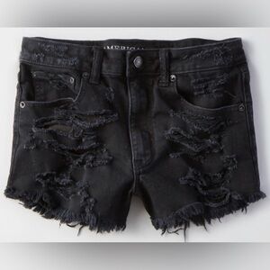 American Eagle Outfitters Tom Girl Black Distressed Jean Shorts